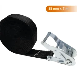 Lot de 2 sangles d'arrimage à cliquet - 35 mm x 7 m - Noir -^Linxor Sale