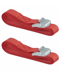 Lot de 2 sangles de serrage, 2.5m à boucle autoserrante, rouge -^Thirard Online
