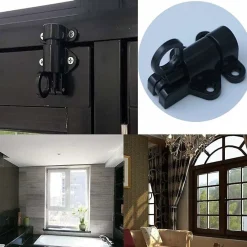 Lot de 2 serrures de porte en aluminium, serrures de fenêtre, porte-fenêtre, anneau antivol, serrure de porte en aluminium^Deko Outlet