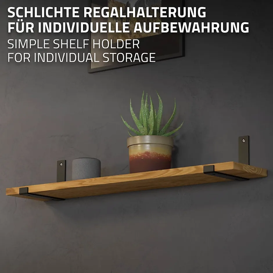 Lot de 4 support d'Etagere murale équerre fixation en métal noir-Ml-Design Hot