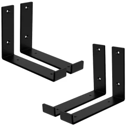 Lot de 4 support d'Etagere murale équerre fixation en métal noir-Ml-Design Hot