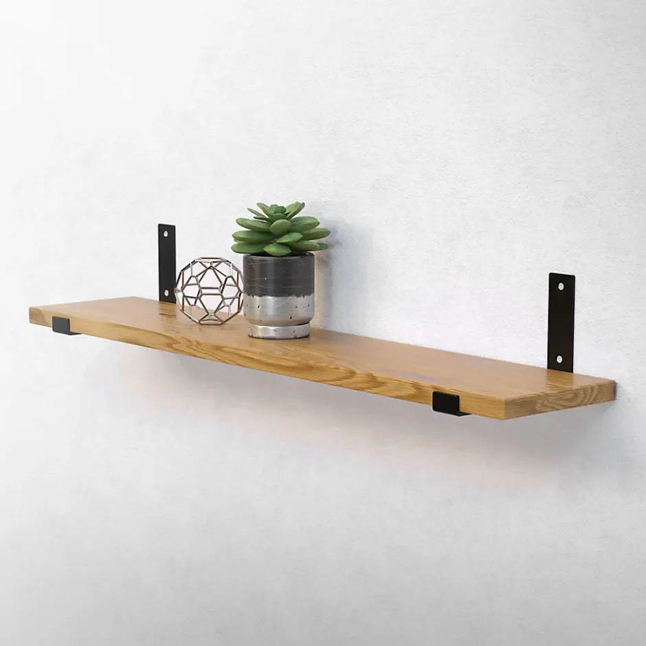 Lot de 2 support d'Etagere murale équerre fixation en métal noir^Ml-Design Hot