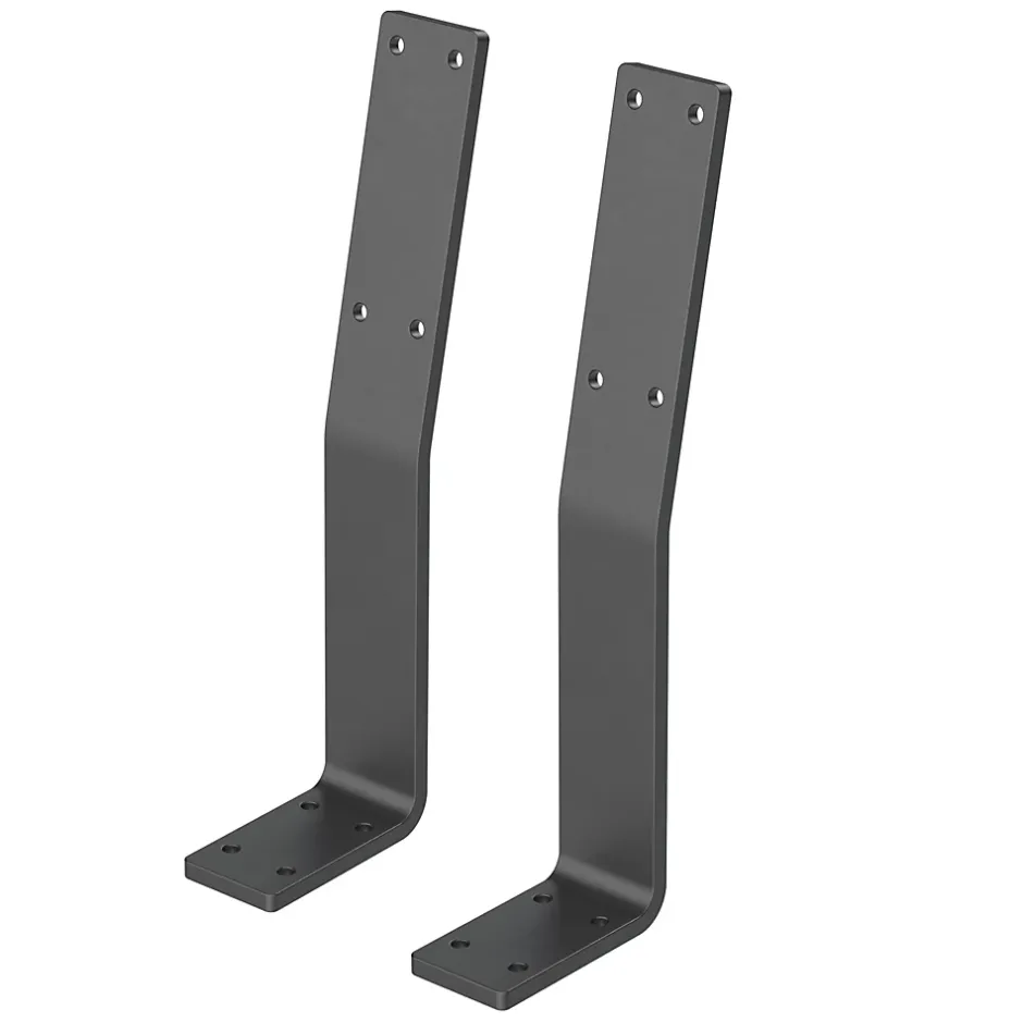 Lot de 2 supports de dossier en acier gris à visser pour siège lit 345x90x50 mm-Ml-Design Hot