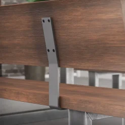 Lot de 2 supports de dossier en acier gris à visser pour siège lit 345x90x50 mm-Ml-Design Hot