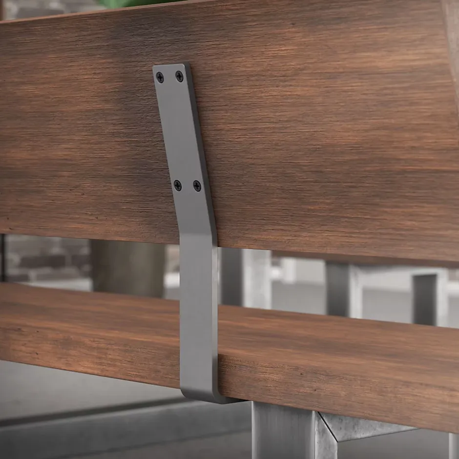 Lot de 2 supports de dossier en acier gris à visser pour siège lit 345x90x50 mm-Ml-Design Hot