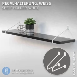 Lot de 2 supports d'Etagere murale console décorative en acier-Ml-Design New