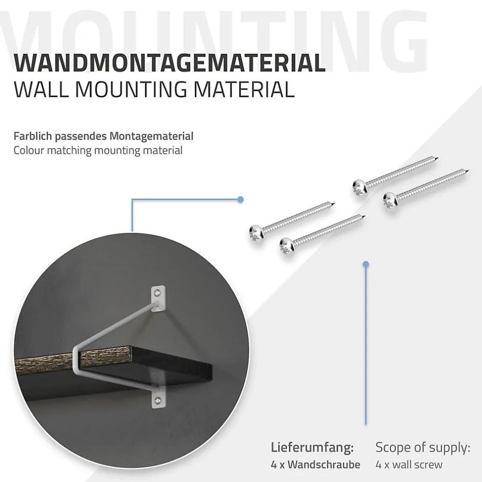 Lot de 2 supports d'Etagere murale console décorative en acier-Ml-Design New