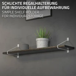 Lot de 2 supports d'Etagere murale console décorative en acier-Ml-Design New