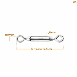 Lot de 5 tendeurs de fil réglables en acier inoxydable - Double oeillets - M5 -^Linxor Sale