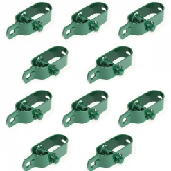 Lot de 10 tendeurs en acier galvanisé plastifié N3 pour fil de grillage - Vert --Linxor New