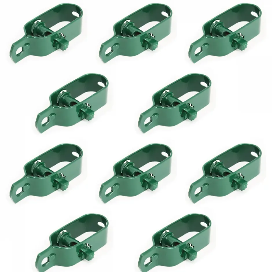 Lot de 10 tendeurs en acier galvanisé plastifié N3 pour fil de grillage - Vert --Linxor New