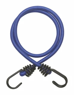 Lot de 2 tendeurs en caoutchouc à crochets, 8mmx80cm, bleu -^Thirard New