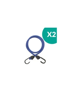 Lot de 2 tendeurs en caoutchouc à crochets, 8mmx80cm, bleu -^Thirard New