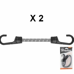 Lot de 2 tendeurs élastiques 40cm diam 8mm crochet métal renforcé PVC-Lem Select Clearance