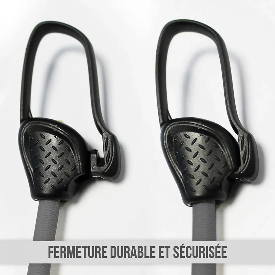Lot de 10 tendeurs sandows sécurisés et normés - Gris -^Linxor Discount