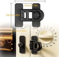 Lot de 4 verrous de sécurité pour réfrigérateurs, congélateurs et armoires (noir)^Deko Outlet