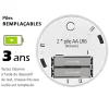 Lot de 2 x Détecteur de fumée CE EN14604 - Pile 3 ans remplaçable incluse + Kits de fixation magnétique-Kyf