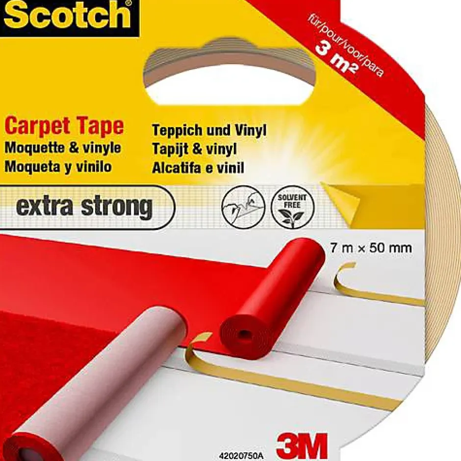 3M 42022050 Ruban adhésif double-face pour tapis Scotch blanc 50 mm x 20 m-E45