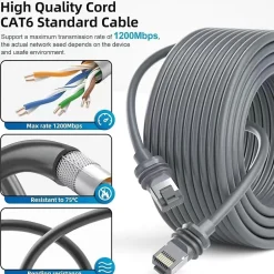 30m Elfcam - Câble Starlink Gen 3, Ethernet Cat6 26AWG, Intérieur/Extérieur, Rallonge pour Starlink Gen 3/Mini^Elfcam-shop Sale