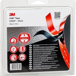 3M 5962F Ruban adhésif double-face VHB noir 8 m x 19 mm, ép. 1,6 mm, 1 pc-E45 Clearance