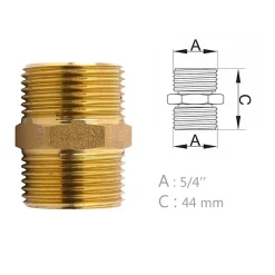 Mamelon laiton égal mâle mâle à visser diam 5/4