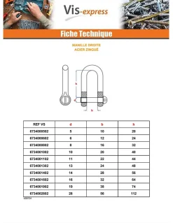 Manille Droite à Piton à Oeil Acier zingué 5 - 5 pièces^Vis Express Sale