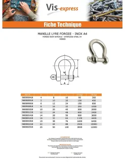 Manille LYRE Forgée Inox A4 Diamètre 5 - 3 pièces^Vis Express Outlet