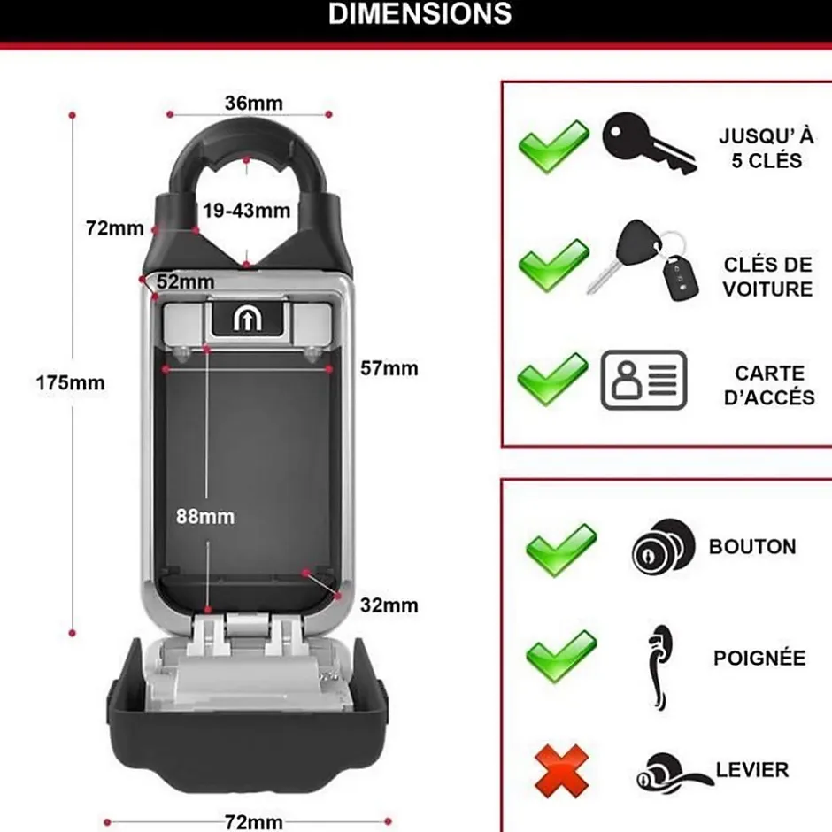 Boite a cles securisee - Boutons Poussoirs-Master Lock Sale