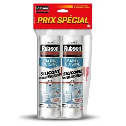 Mastic bain et cuisine blanc 2x280ml^Rubson Clearance