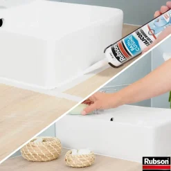 Mastic bain et cuisine blanc 2x280ml^Rubson Clearance