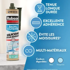 Mastic bain et cuisine blanc 280ml^Rubson Outlet