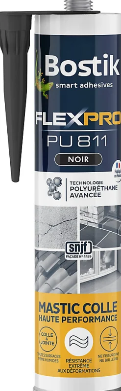 Mastic colle Flexpro PU 811 noir 300ml-Bostik New