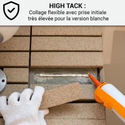 Mastic Colle MS Polymère, étanchéité des sols et murs : ARCAMASTIC POLYMÈRE Transparent - 290 ml x 1 -^Arcane Industries Outlet