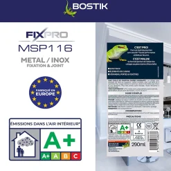 Mastic colle métal et inox 290 ml-Bostik New