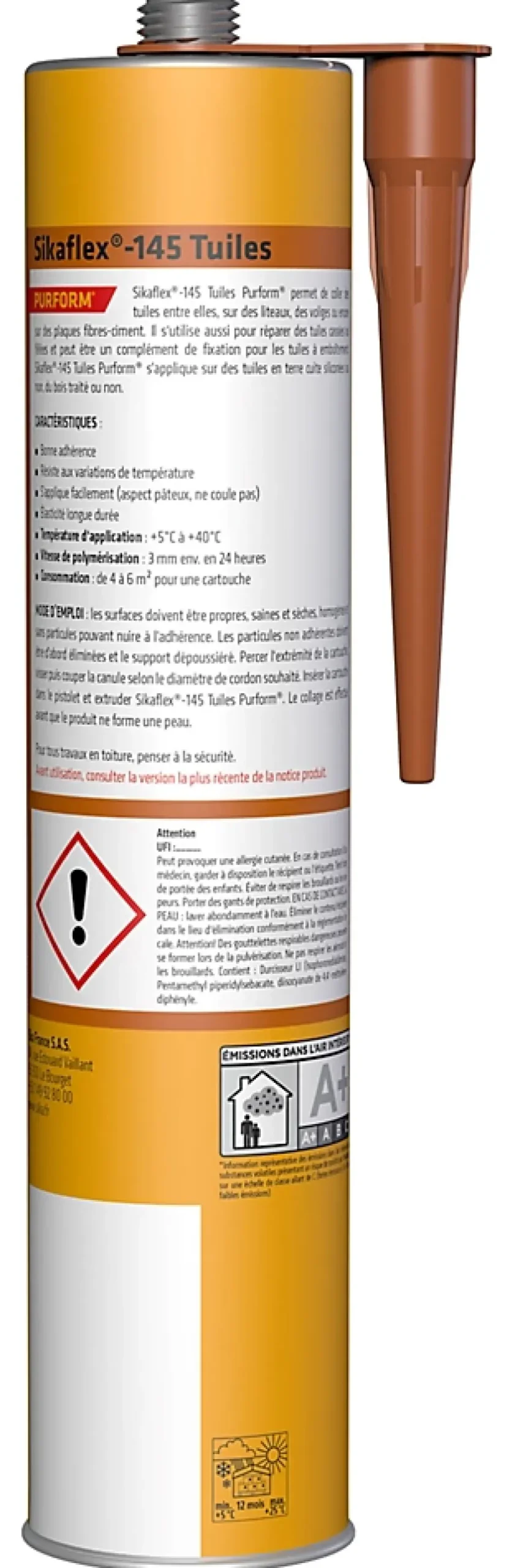 Mastic colle flex 145 terre cuite pour réparation et collage souple de tuiles 300ml-Sika Online