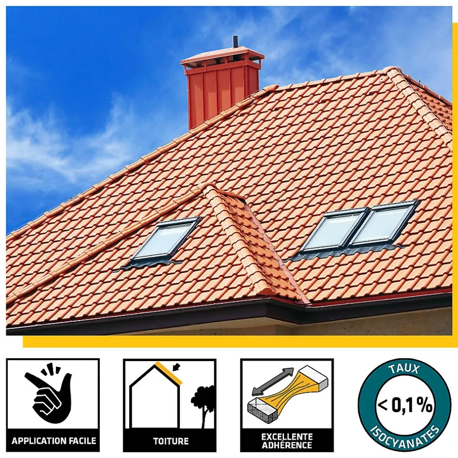 Mastic colle flex 145 terre cuite pour réparation et collage souple de tuiles 300ml-Sika Online