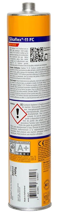 Mastic colle tout en un flex 11FC, Noir-Sika Discount