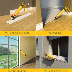 Mastic colle tout en un flex 11FC, Noir-Sika Discount