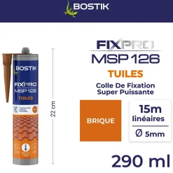 Mastic colle tuiles 290 ml coloris brique-Bostik Outlet