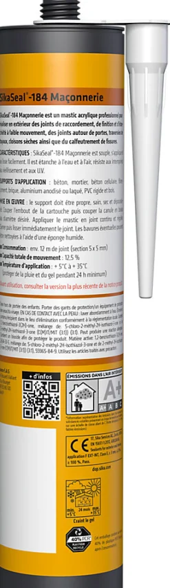 Mastic d'étanchéité Seal 184 maçonnerie 300ml^Sika New