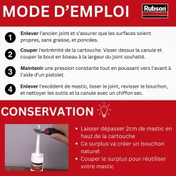 Mastic murs et fenêtres blanc 280ml^Rubson Discount