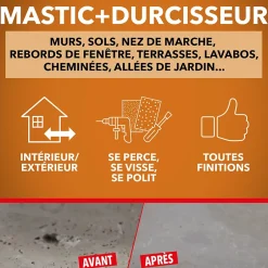 Mastic polyester pierre rouge en tube de 66 ml-Sinto Best