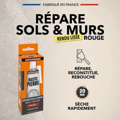 Mastic polyester pierre rouge en tube de 66 ml-Sinto Best