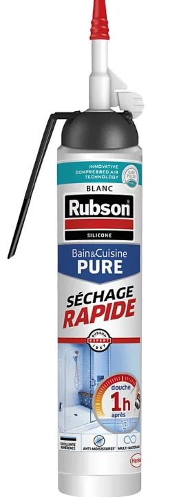 Mastic Bain&Cuisine Pure Séchage Rapide blanc MSP 200ml-Rubson New