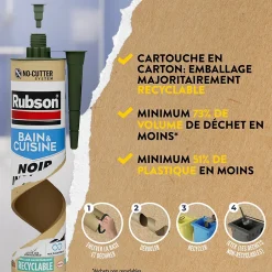 Mastic Bain&Cuisine inox cartouche 280ml-Rubson