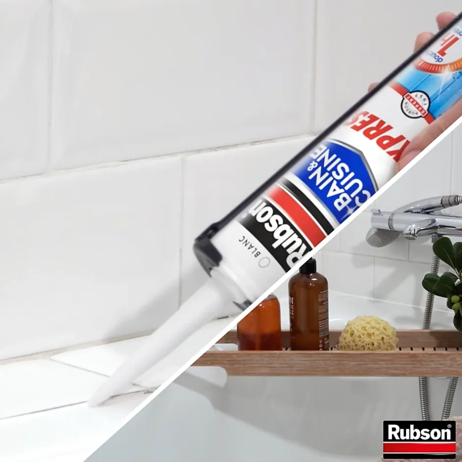 Mastic Bain&Cuisine Séchage Rapide blanc cartouche 280ml-Rubson Discount