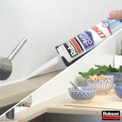 Mastic Bain&Cuisine Séchage Rapide blanc cartouche 280ml-Rubson Discount