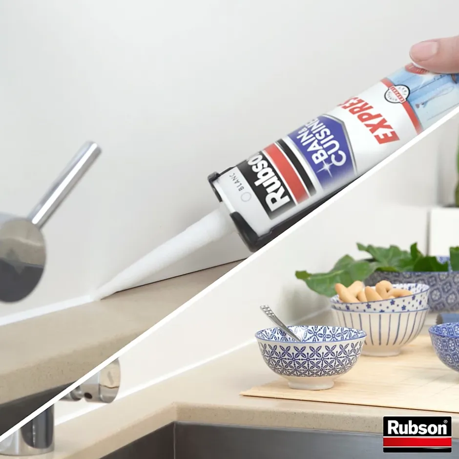 Mastic Bain&Cuisine Séchage Rapide blanc cartouche 280ml-Rubson Discount