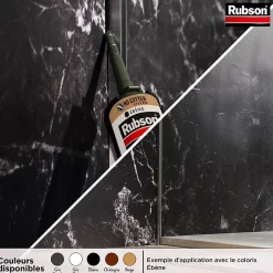 Mastic Sanitaire Salle de bains Saine granite cartouche 280ml-Rubson New