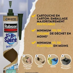 Mastic Sanitaire Salle de bains Saine granite cartouche 280ml-Rubson New
